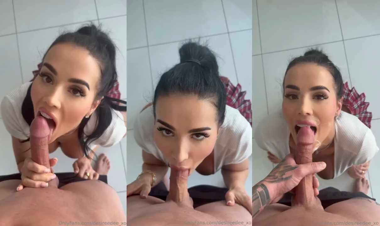 Desiree Desire Sucking Dick And Gets Cum On Her Face